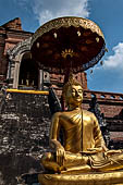 Chiang Mai - The Wat Chedi Luang. The massive chedi heavily damaged by an earthquake has been partially reconstructed apart from the spire since nobody can be sure what it looked like. 